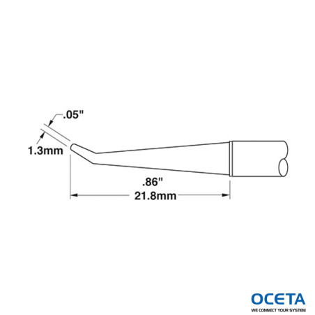 Cartouche, conique, portée, 1,3mm x 22mm, 30 DEG