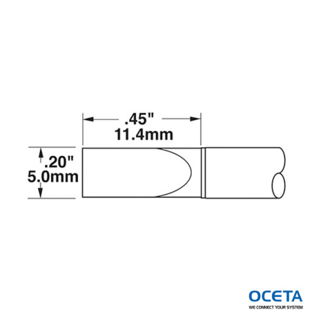 Cartouche, ciseau, 5mm x 12mm, 22deg