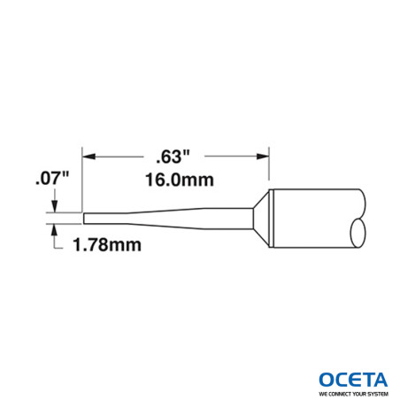 Cartouche, ciseau, access, 1,6mm x 15mm, 60 DEG