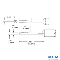 Cartouche, conique, 2mm