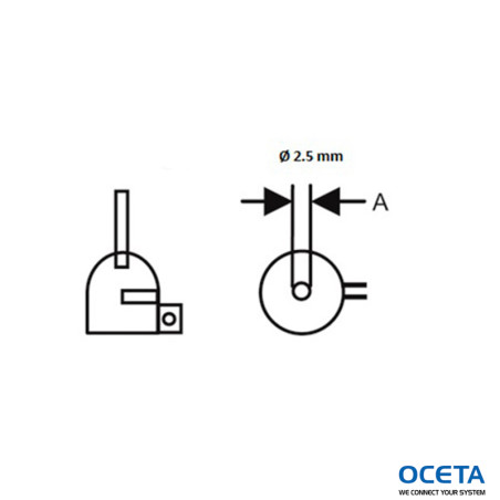 HCT, buse, 2,5mm dia, acier inoxydable