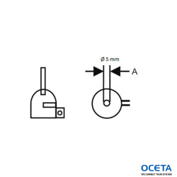 HCT, buse, 5,0mm dia, acier inoxydable