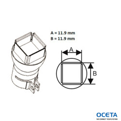 HCT, buse, 11,9mm x 11,9mm, PLCC-20