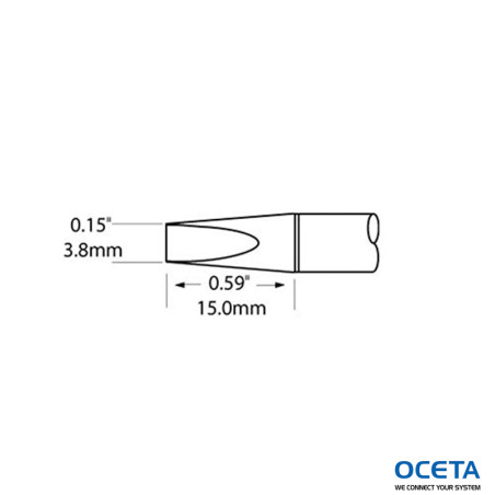 Cartouche, ciseau, long, 3,8mm (0,15 po)