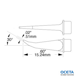 Cartouche, crochet, long, 0,5mm (0,02 in)