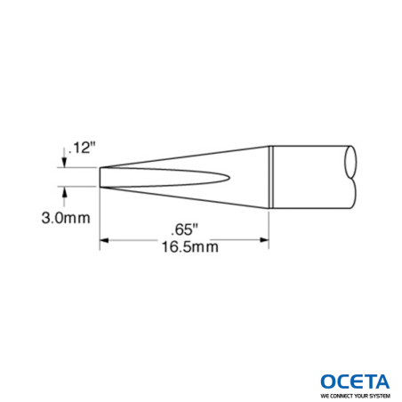 Cartouche, ciseau, long, 3mm (0,118in)