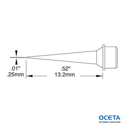 Cartouche, conique, micro fine, 0,25mm (0,01 po)