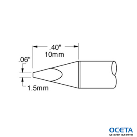 Cartouche, ciseau 1,5mm (0,059in), 30 DEG