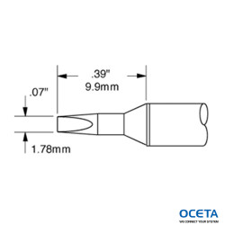 Cartouche, conique, ciseau, 1,78mm (0,07 po)