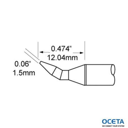 Cartouche, ciseau, plié, 1,5mm (0,059 po)