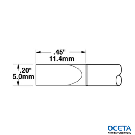 Cartouche, ciseau, 5mm (0,2 in)