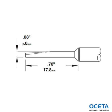 Cartouche, conique, 2mm (0,08 in)