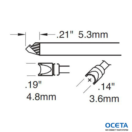 Cartouche, co-axiale, 3,6mm (0,14 in)