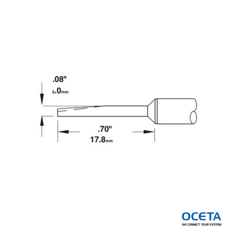 Cartouche, conique, 2mm (0,08 in)