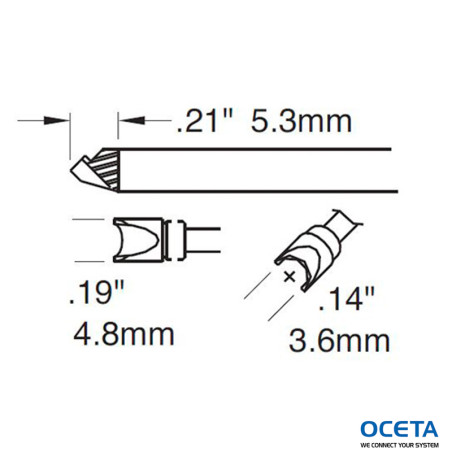 Cartouche co-axial 3,6mm (0,14 in)