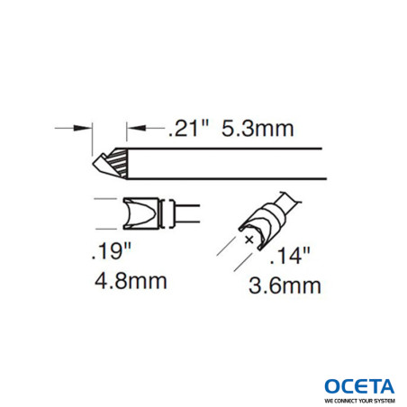 Cartouche co-axial 3,6mm (0,14 in)