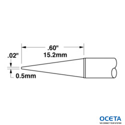 Cartouche, conique, 0,5mm (0,02 in)