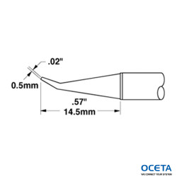 Cartouche, conique, pliée, 0,5mm (0,02in), 30 DEG