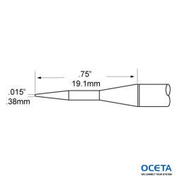 Cartouche, pour pince, conique, 0,4mm (0,016 po)