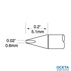 Cartouche, ultrafine, ciseau, 0,6mm (0,02 po)