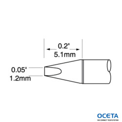 Cartouche, ultrafine, ciseau, 1,2mm (0,04 po)