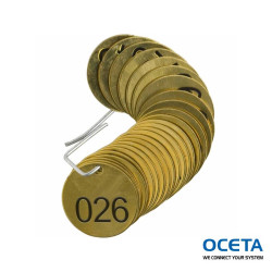 STAMPED BRASS VALVE TAG BVT 26-50 Plaquettes laiton robinets, vannes