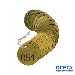 STAMPED BRASS VALVE TAG BVT 51-75 Plaquettes laiton robinets, vannes