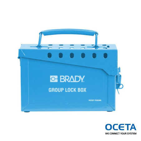 METAL LOCK BOX, 13 LOCK, BLUE Boîte  consignation de groupe