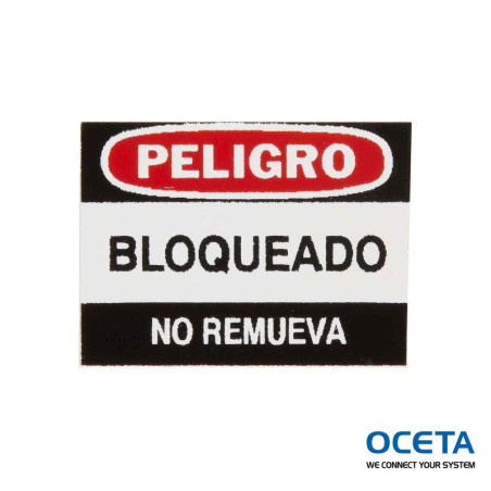 B826 LOCKOUT LBLS .75"HX1.25"W 6 SETS/PK cadenas en aluminium