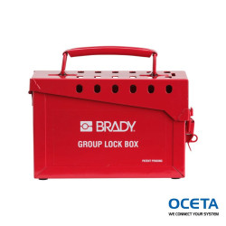 METAL LOCK BOX, 13 LOCK, RED Consignation de groupe