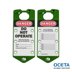 GREEN LABELLED LOCKOUT HASP ALUMINIUM Mâchoires consignation étiquette