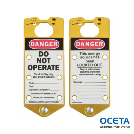 GOLD LABELLED LOCKOUT HASP ALUMINIUM Mâchoires de consignation