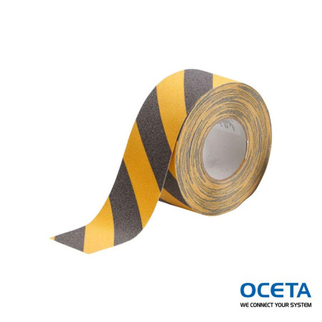 ANTISKID STRIPED TAPE 75MMX18M Bandes de signalisation anti-dérapantes