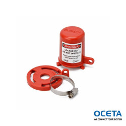 BASE COVER PLUG VALVE LOCKOUT 7/8" RED Vanne à tournant conique