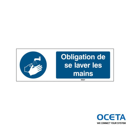 M/M011/FR447-PP-450x150/1-B Obligation de se laver les mains