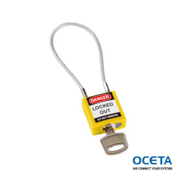 Compact Cable Padlock Yellow 20cm KD Cadenas de sécurité