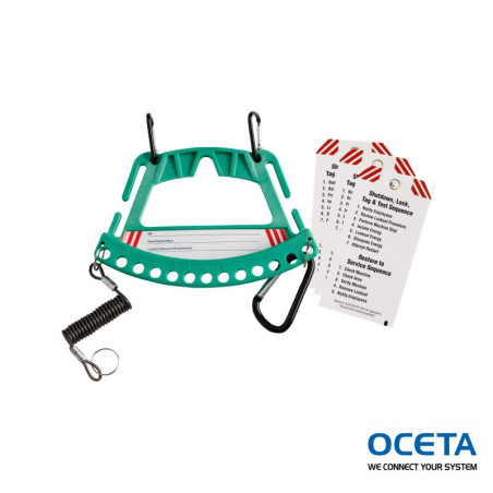 SAFETY LOCK & TAG CARRIER - GREEN Poignée porte-cadenas   Vert