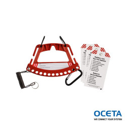 SAFETY LOCK & TAG CARRIER - RED Poignée porte-cadenas Rouge