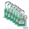 SFTY PADLOCK STEEL 38MM SHA GREEN 6/PAC Cadenas de sécurité Brady