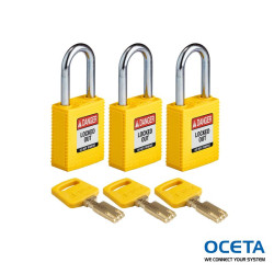 NYL-YLW-38ST-KA3PK Cadenas SafeKey – Nylon