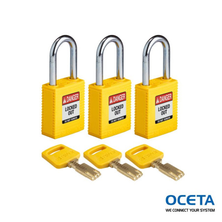 NYL-YLW-38ST-KA3PK Cadenas SafeKey – Nylon