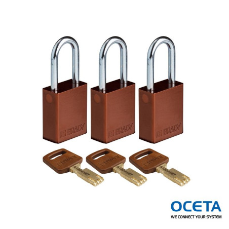 ALU-BRN-38ST-KA3PK Cadenas SafeKey – Aluminium