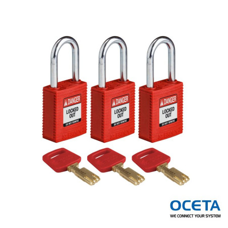 NYL-RED-38ST-KA3PK Cadenas SafeKey – Nylon