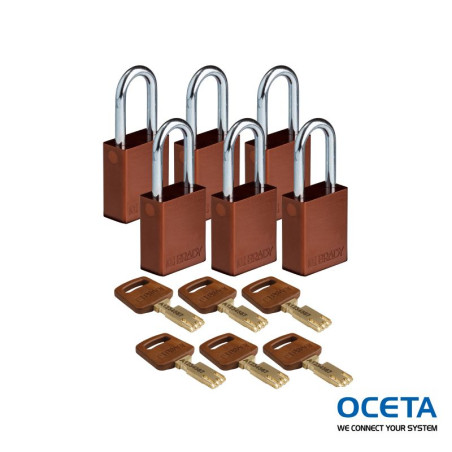 ALU-BRN-38ST-KD6PK Cadenas SafeKey – Aluminium