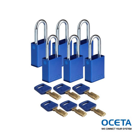 ALU-BLU-38ST-KD6PK Cadenas SafeKey – Aluminium