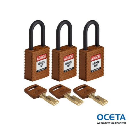 NYL-BRN-38PL-KA3PK Cadenas SafeKey – Nylon