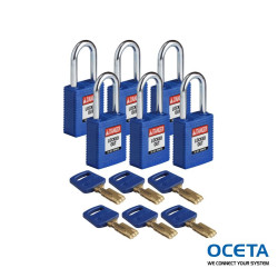 NYL-BLU-38ST-KD6PK Cadenas SafeKey – Nylon