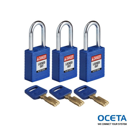 NYL-BLU-38ST-KA3PK Cadenas SafeKey – Nylon