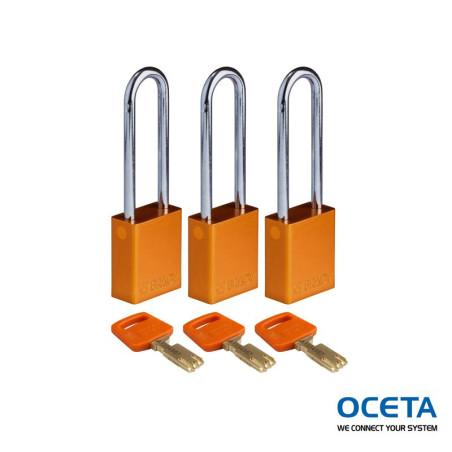 ALU-ORG-76ST-KA3PK Cadenas SafeKey – Aluminium