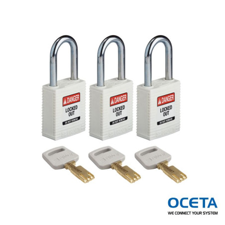 NYL-WHT-38ST-KA3PK Cadenas SafeKey – Nylon